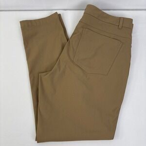 VRST Mens Slim Fit Limitless Performance Pants Dark Khaki Tan 34x30 (34x29)